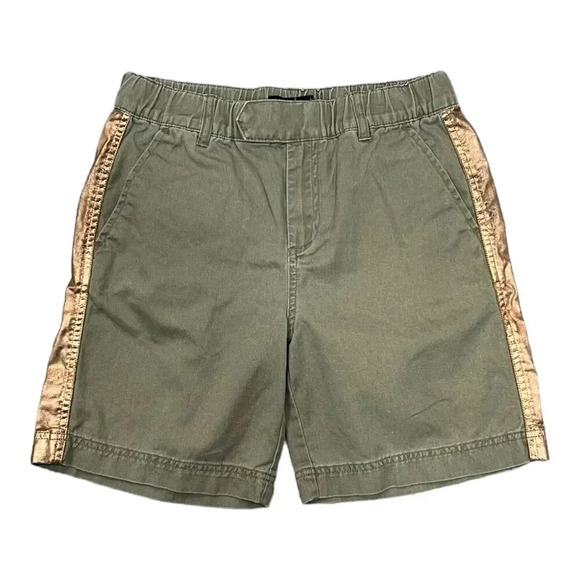 J. Crew Beige Gold Foil Tuxedo Stripe Shorts 2 - Picture 1 of 5